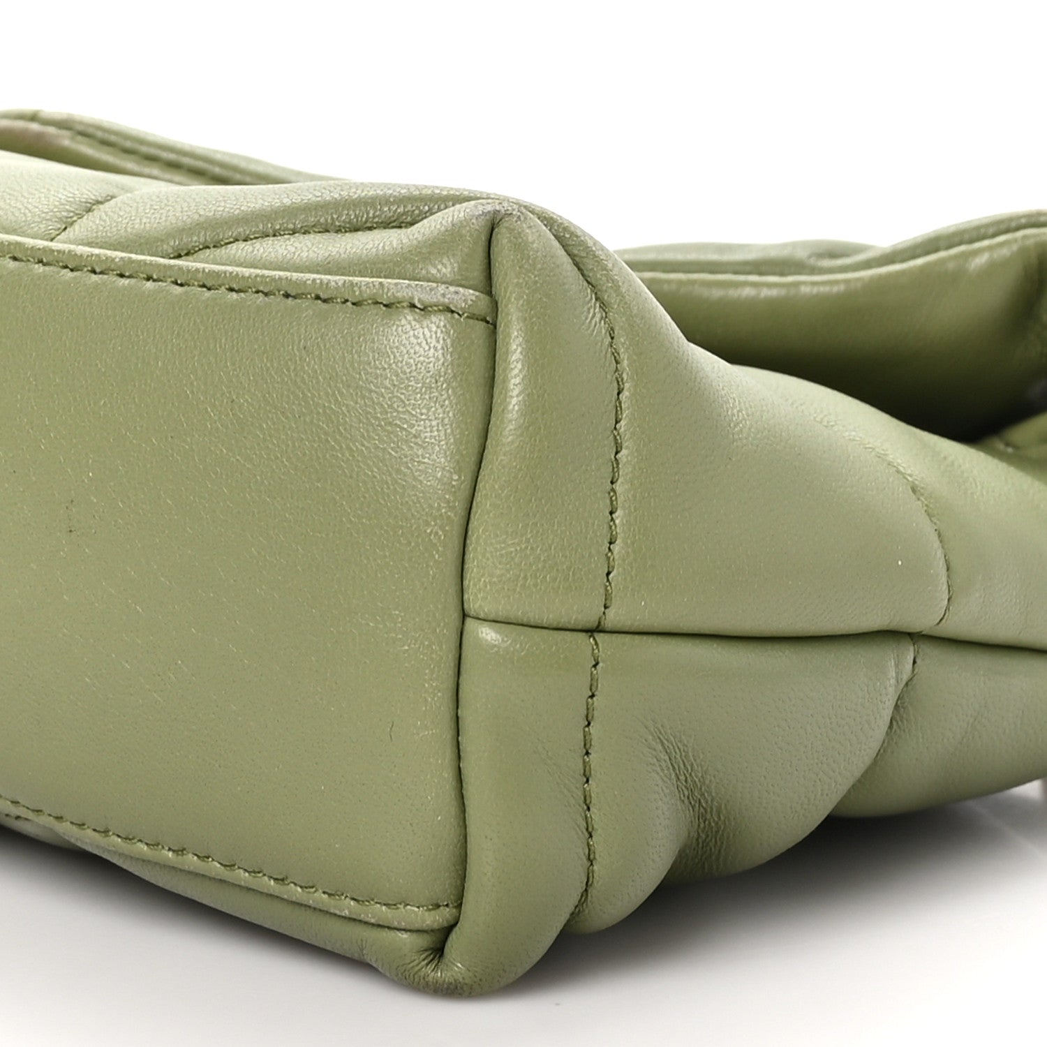 Saint Laurent Lambskin Quilted Toy Loulou Puffer Monogram Chain Satchel Light Pistache 10 of 11