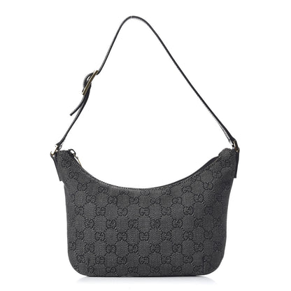 Gucci Denim Monogram Pochette Black 1 of 9