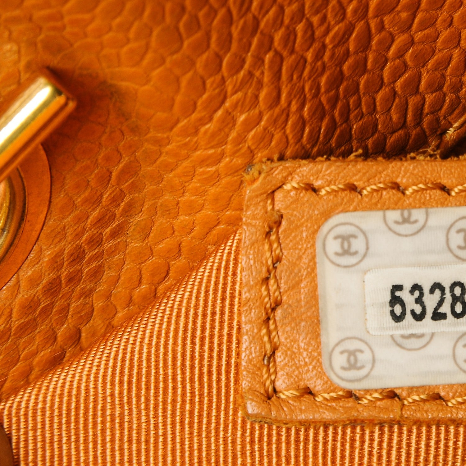 Chanel Caviar Large CC Shoulder Bag Orange 9 of 10