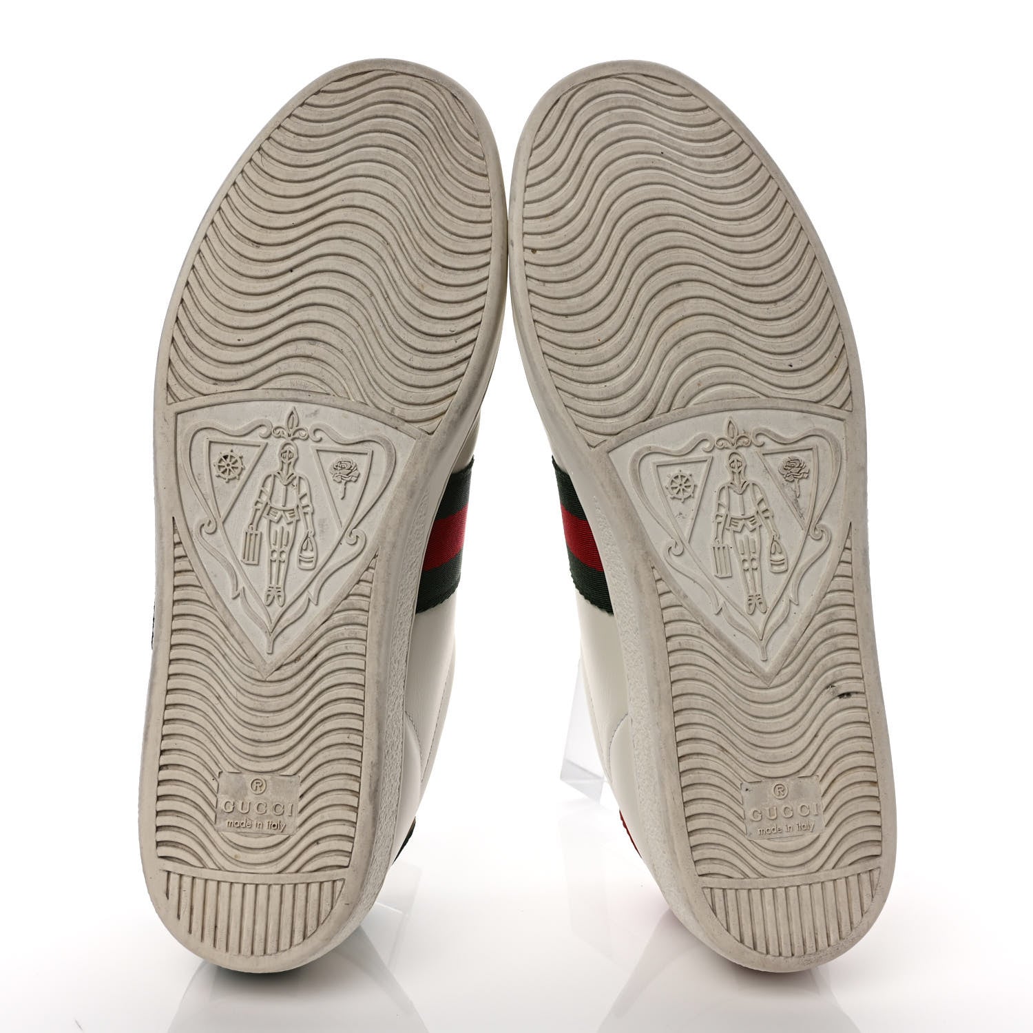 Gucci Calfskin Web GG Apple Embroidered Womens Ace Sneakers 39.5 White 5 of 8