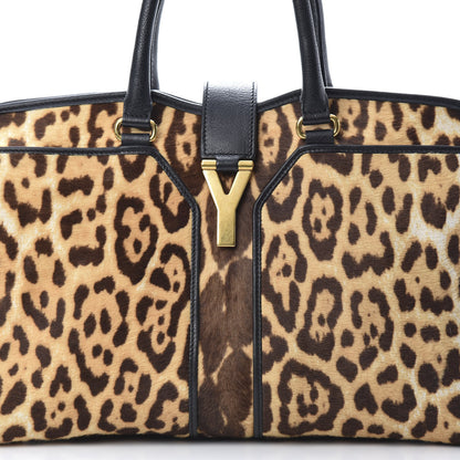 Saint Laurent Pony Hair Calfskin Leopard Print Medium Cabas Chyc Black 8 of 16