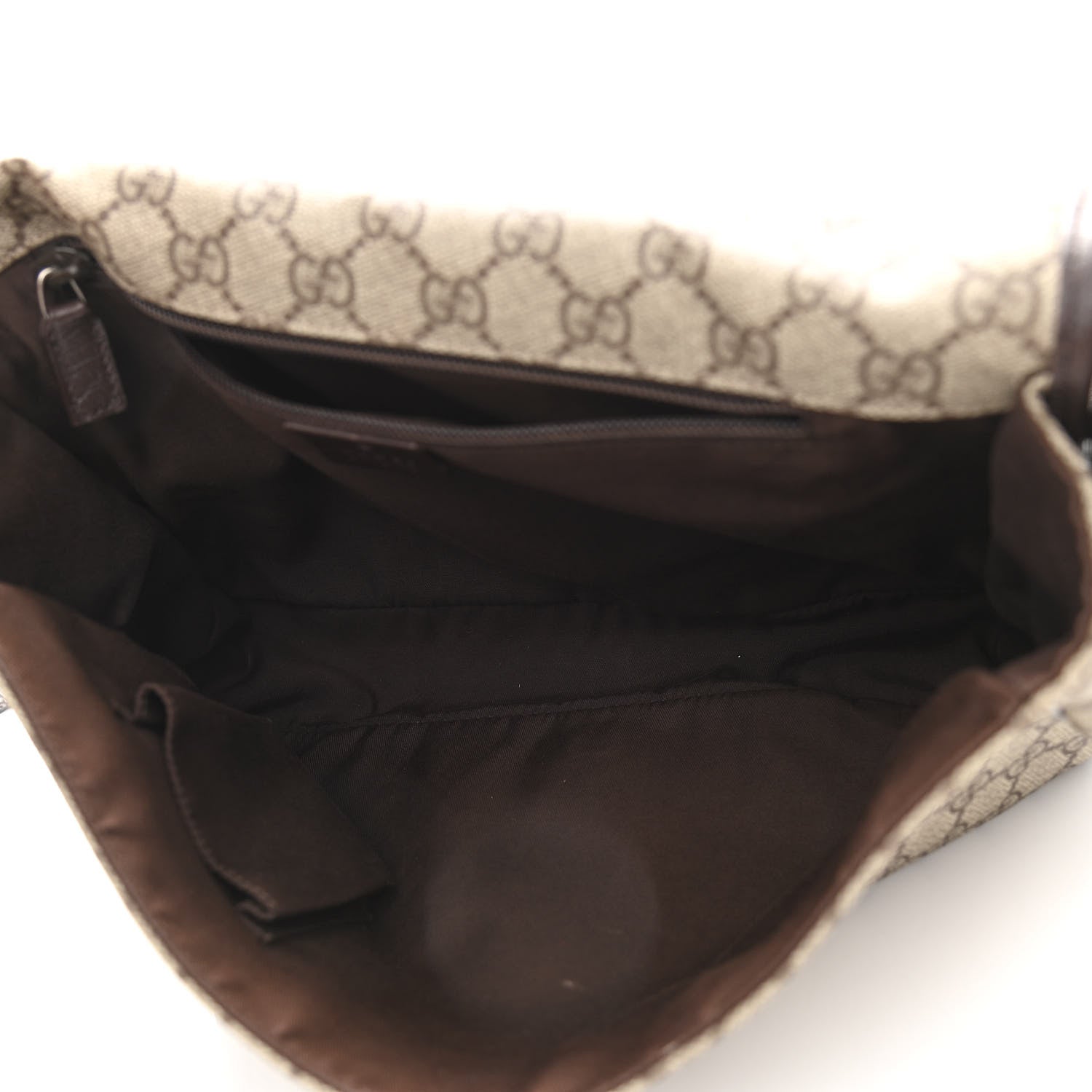 Gucci GG Plus Monogram Web Medium Flap Messenger Beige Dark Brown 5 of 11