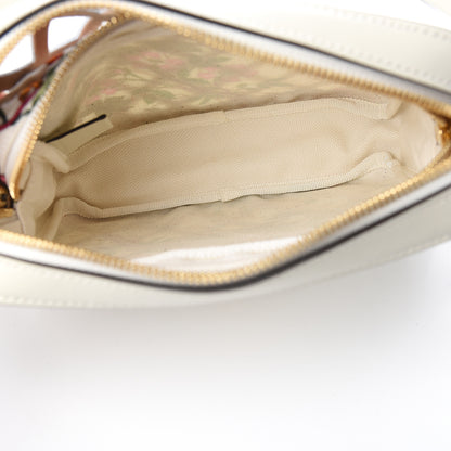 Gucci Canvas Calfskin Flora Infinity Cutout Shoulder Bag White Multicolor 4 of 9