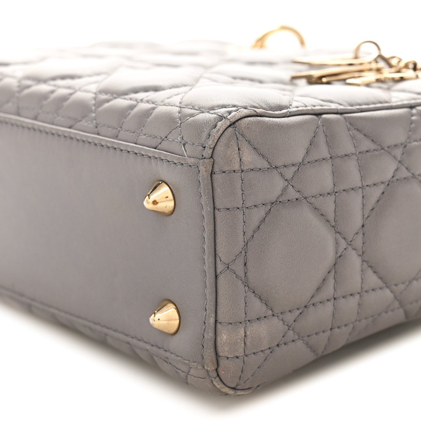 Lambskin Cannage Small Lucky Badges My Lady Dior Grey