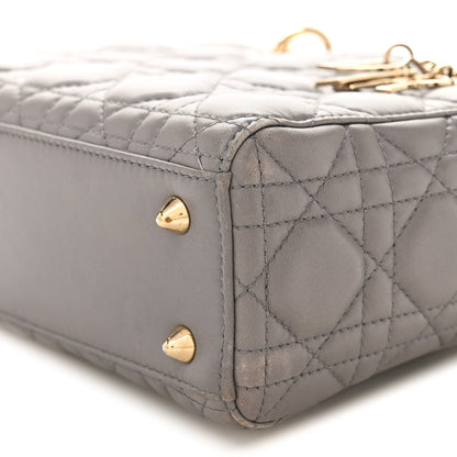 Christian Dior Lambskin Cannage Small Lucky Badges My Lady Dior Grey 10 of 11
