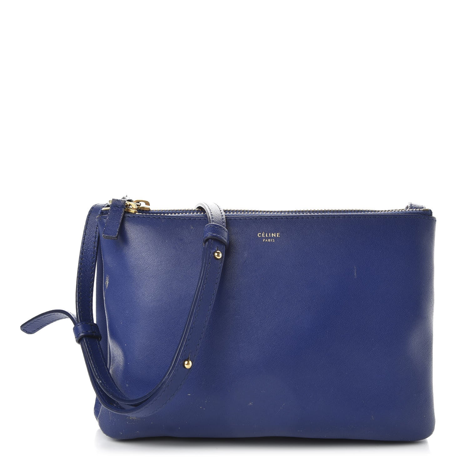 Celine Lambskin Small Trio Crossbody Bag Violet Blue 1 of 11