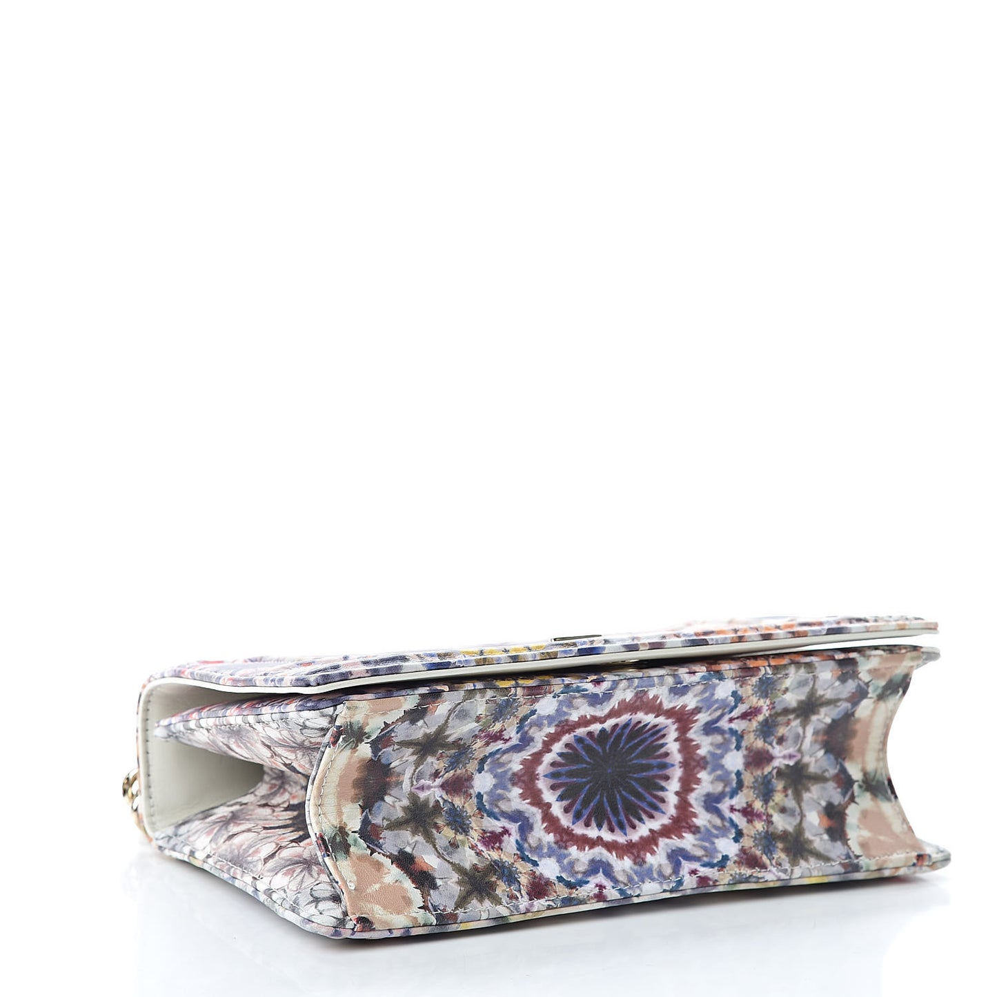 Calfskin Printed Small KaleiDiorscopic Diorama Flap Bag Latte Multicolor
