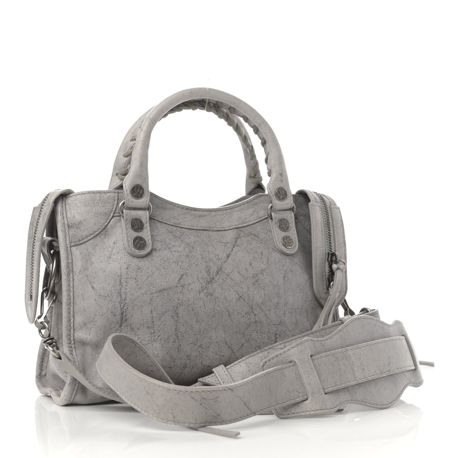 Balenciaga Agneau Marble Hardware Mini City Grey 3 of 13