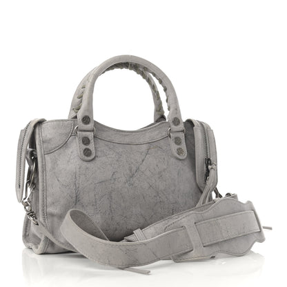 Balenciaga Agneau Marble Hardware Mini City Grey 3 of 13