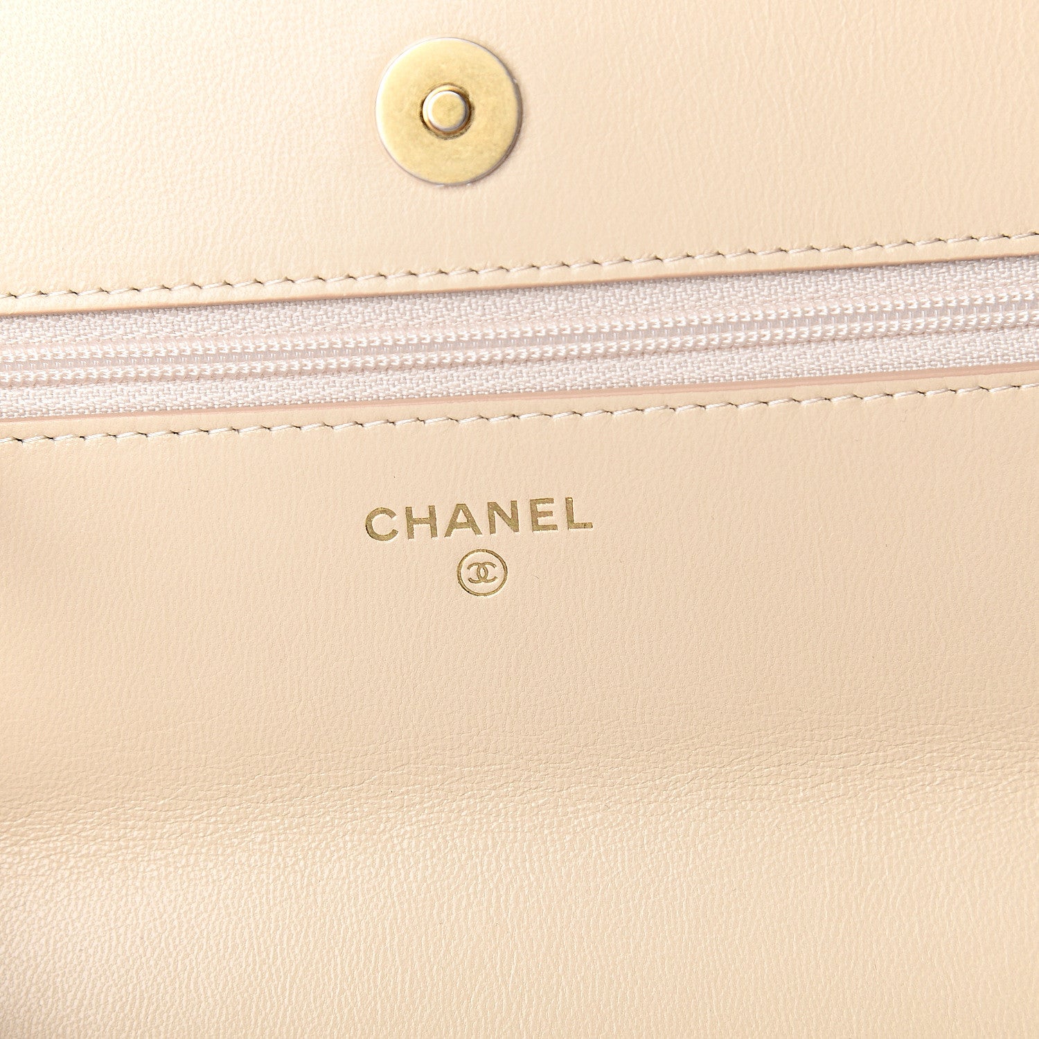 Chanel Goatskin Quilted 19 Wallet On Chain WOC Beige 5 of 11