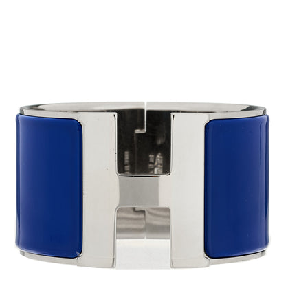Hermes Enamel Extra Wide Clic Clac H Bracelet GM Bleu Electrique 1 of 4