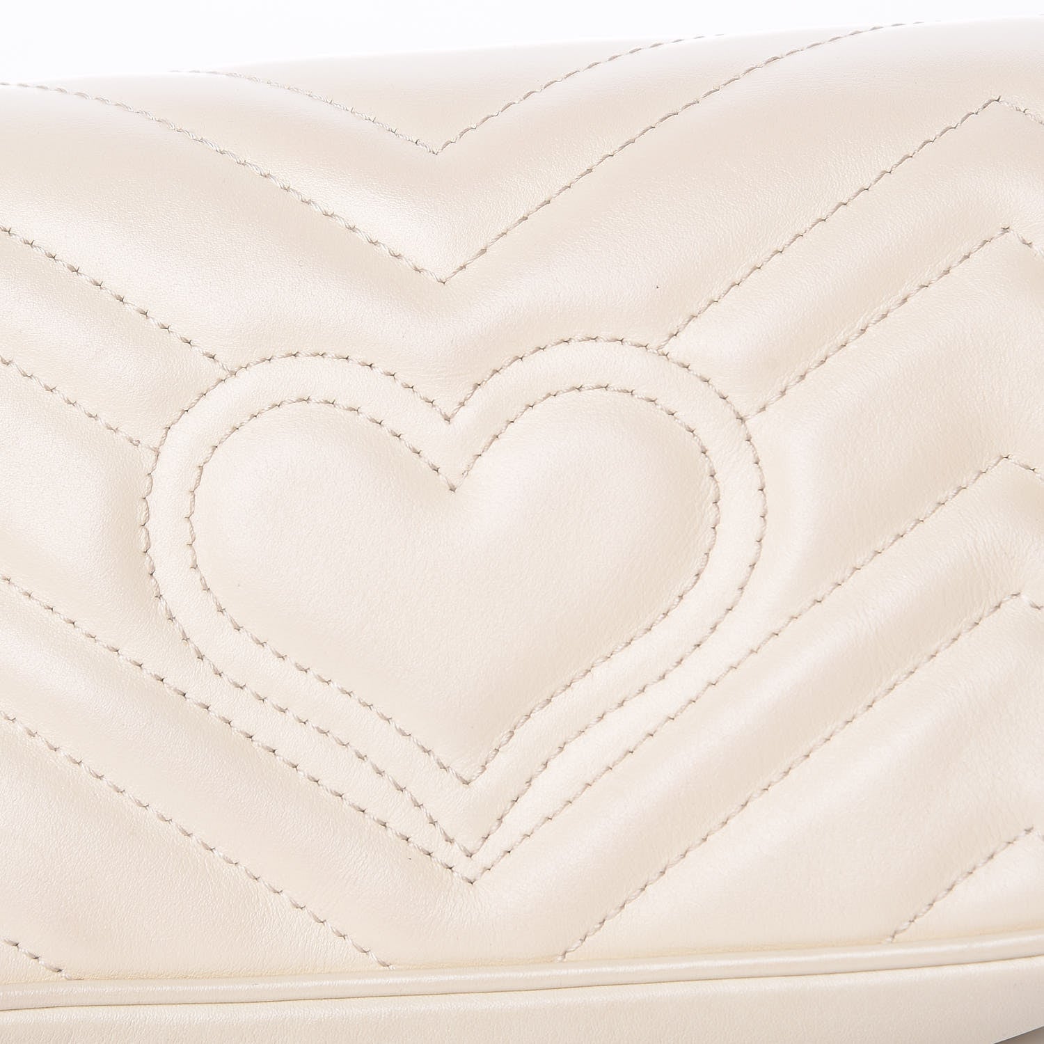 Gucci Calfskin Matelasse Super Mini GG Marmont Shoulder Bag White 14 of 17