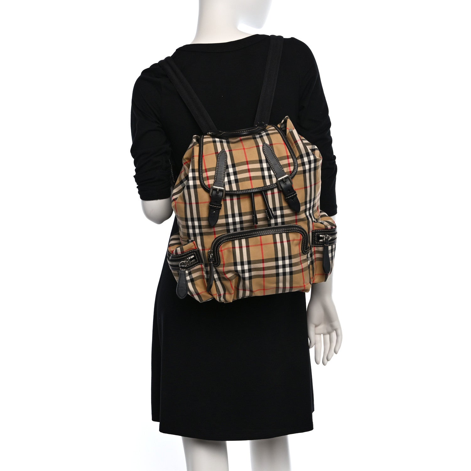 Burberry Nylon Vintage Check Medium Rucksack Backpack Antique Yellow 2 of 8