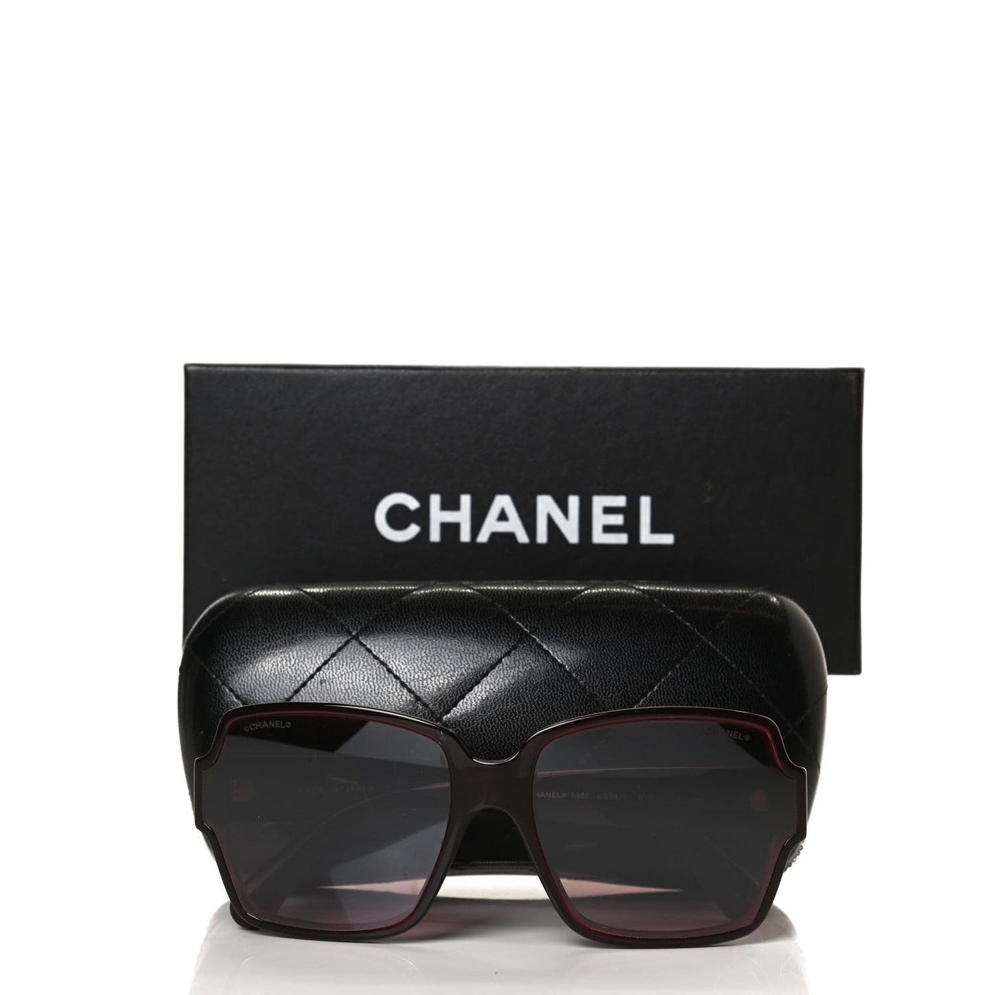 Acetate Square CC Sunglasses 5385 Burgundy