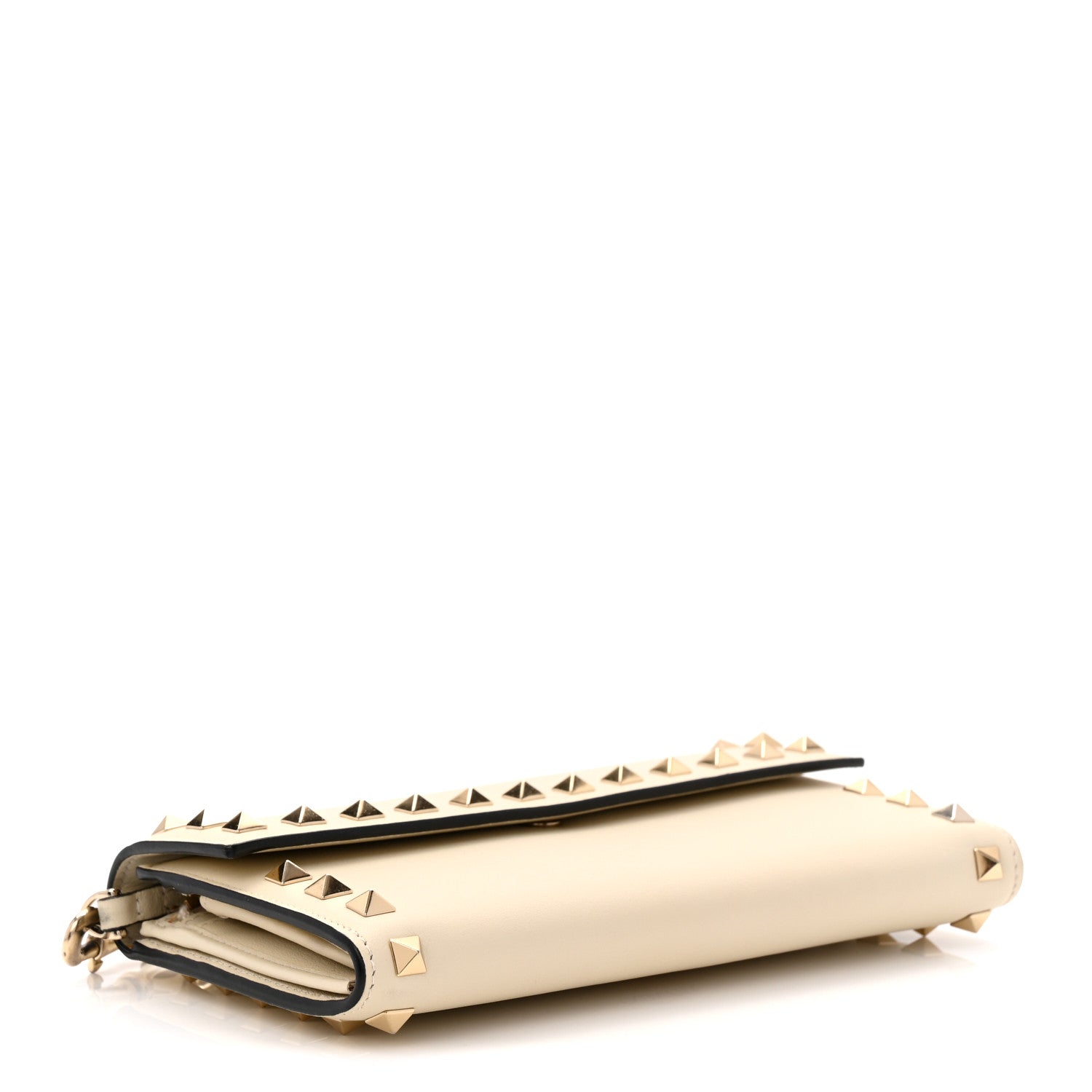 Valentino Garavani Calfskin Rockstud Wristlet Travel Wallet Light Ivory 4 of 10