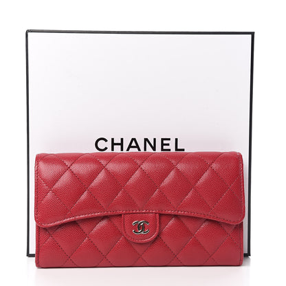 Chanel Caviar Quilted Large Gusset Flap Wallet Pink 9 of 9