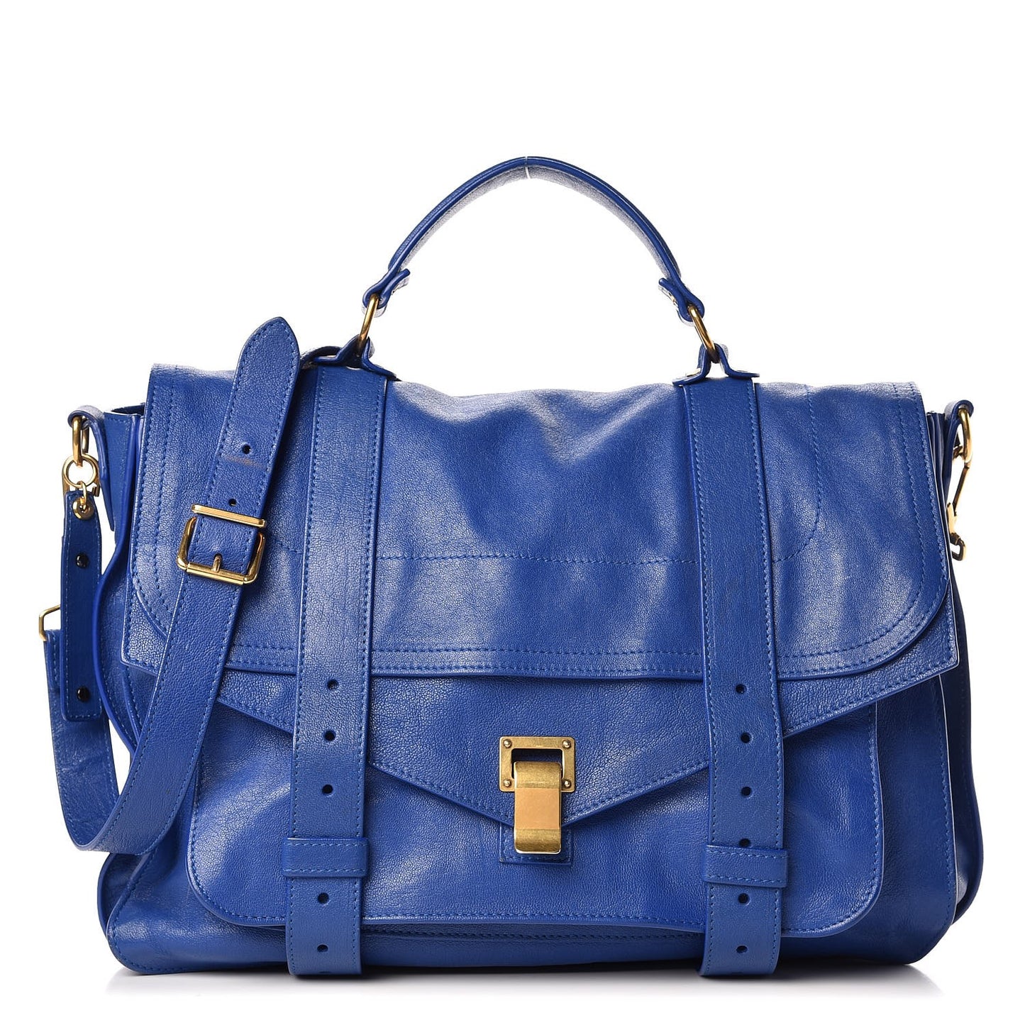 Lambskin PS1 Large Satchel Cobalt
