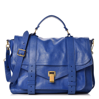 Proenza Schouler Lambskin PS1 Large Satchel Cobalt 1 of 9