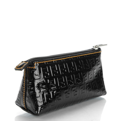 Fendi Patent FF Embossed Cosmetic Pouch Black 3 of 7