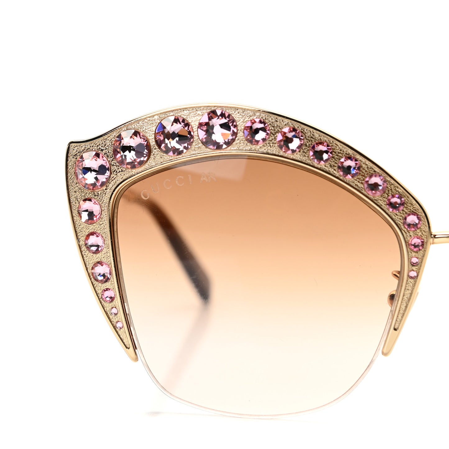 Metal Crystal Cat Eye Sunglasses GG00114S Pink