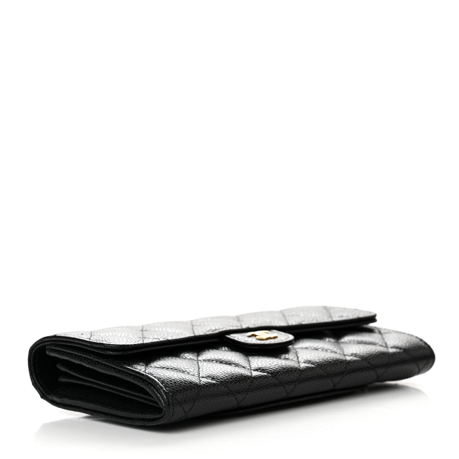 Chanel Caviar Quilted Large Gusset Flap Wallet Black 4 of 7
