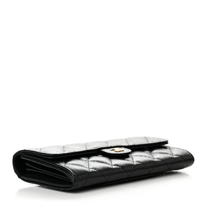 Chanel Caviar Quilted Large Gusset Flap Wallet Black 4 of 7
