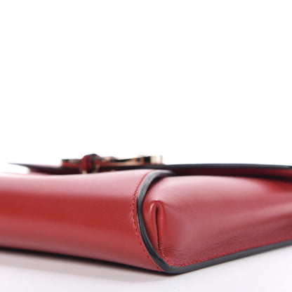 Valentino Garavani Calfskin V Rivet Chain Clutch Red 7 of 11