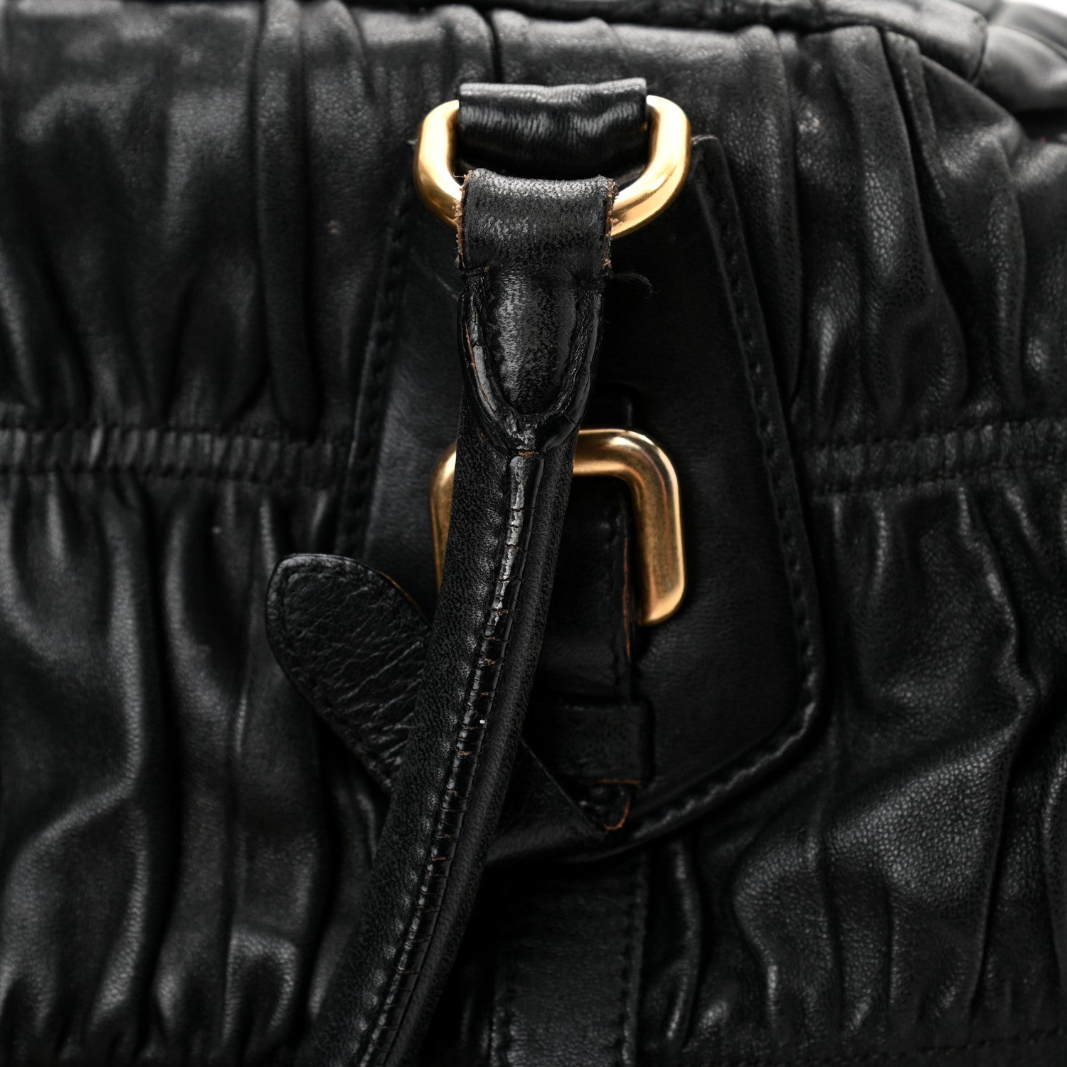 Prada Nappa Gaufre Buckle Bowler Black 20 of 20