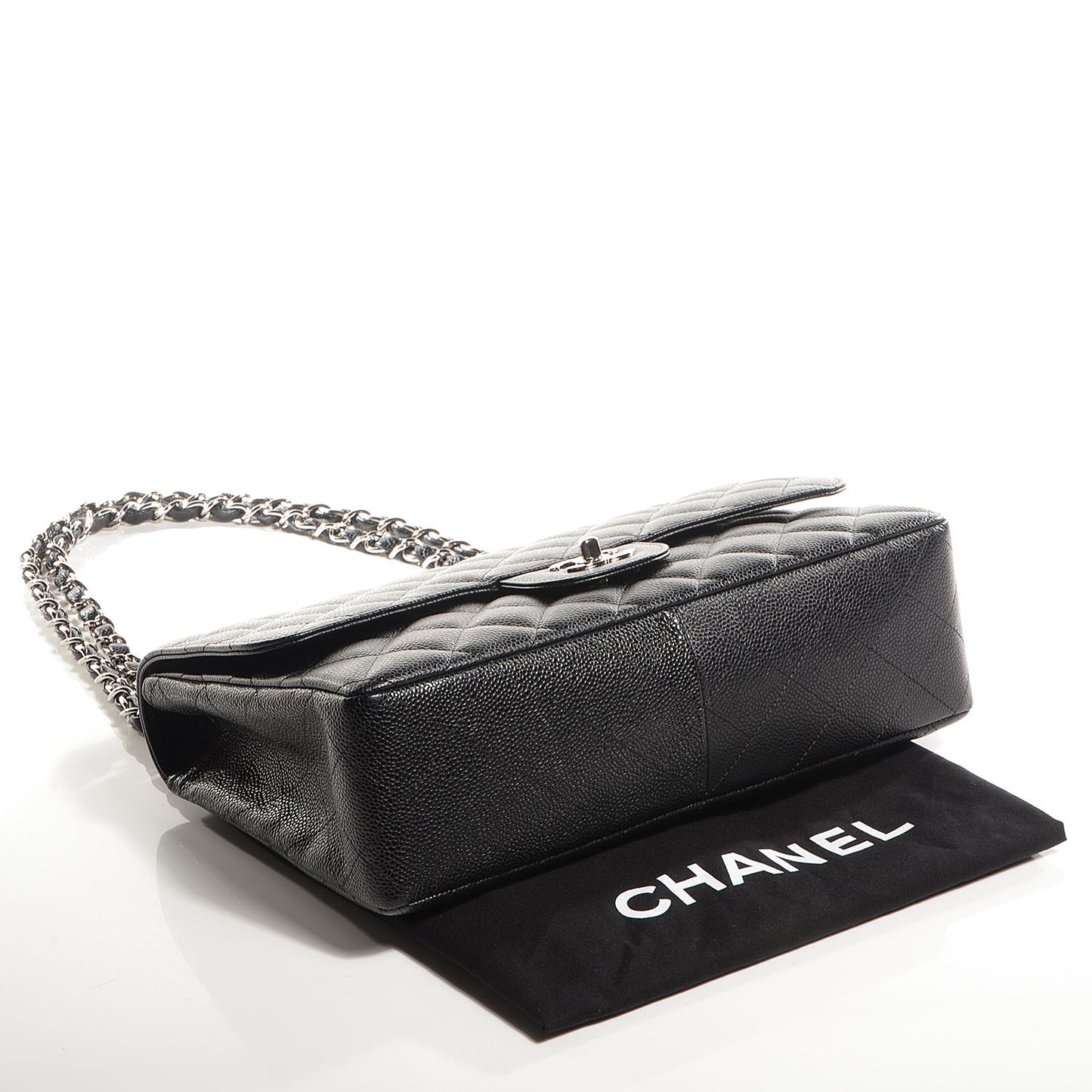 Caviar Jumbo Single Flap Black
