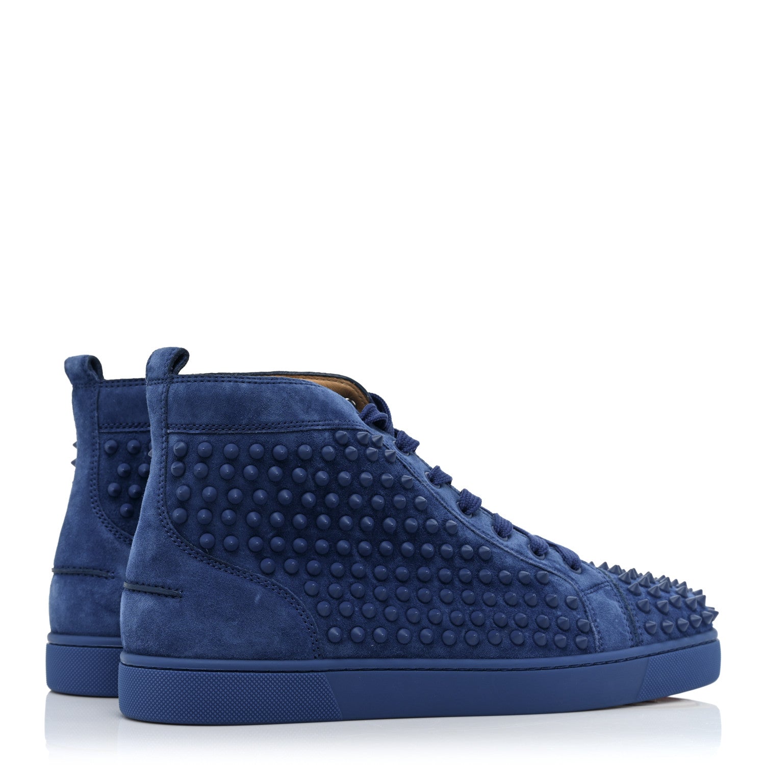 Christian Louboutin Suede Mens Louis Spikes Flat Sneakers 39 Azzurro 5 of 11
