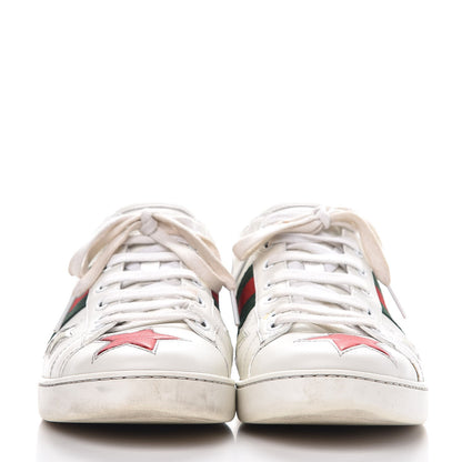 Gucci Calfskin Ayers Web Star Embroidered Womens Ace Sneakers 39 White Multi 2 of 14