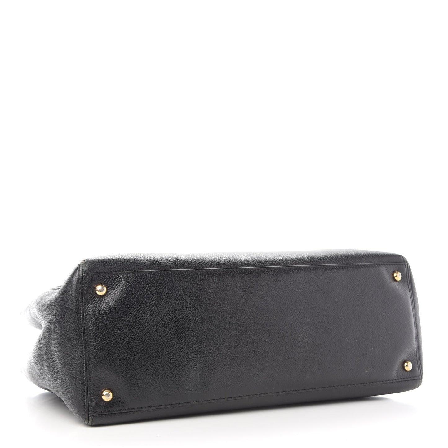 Calfskin Cerf Executive Shopper Tote Black