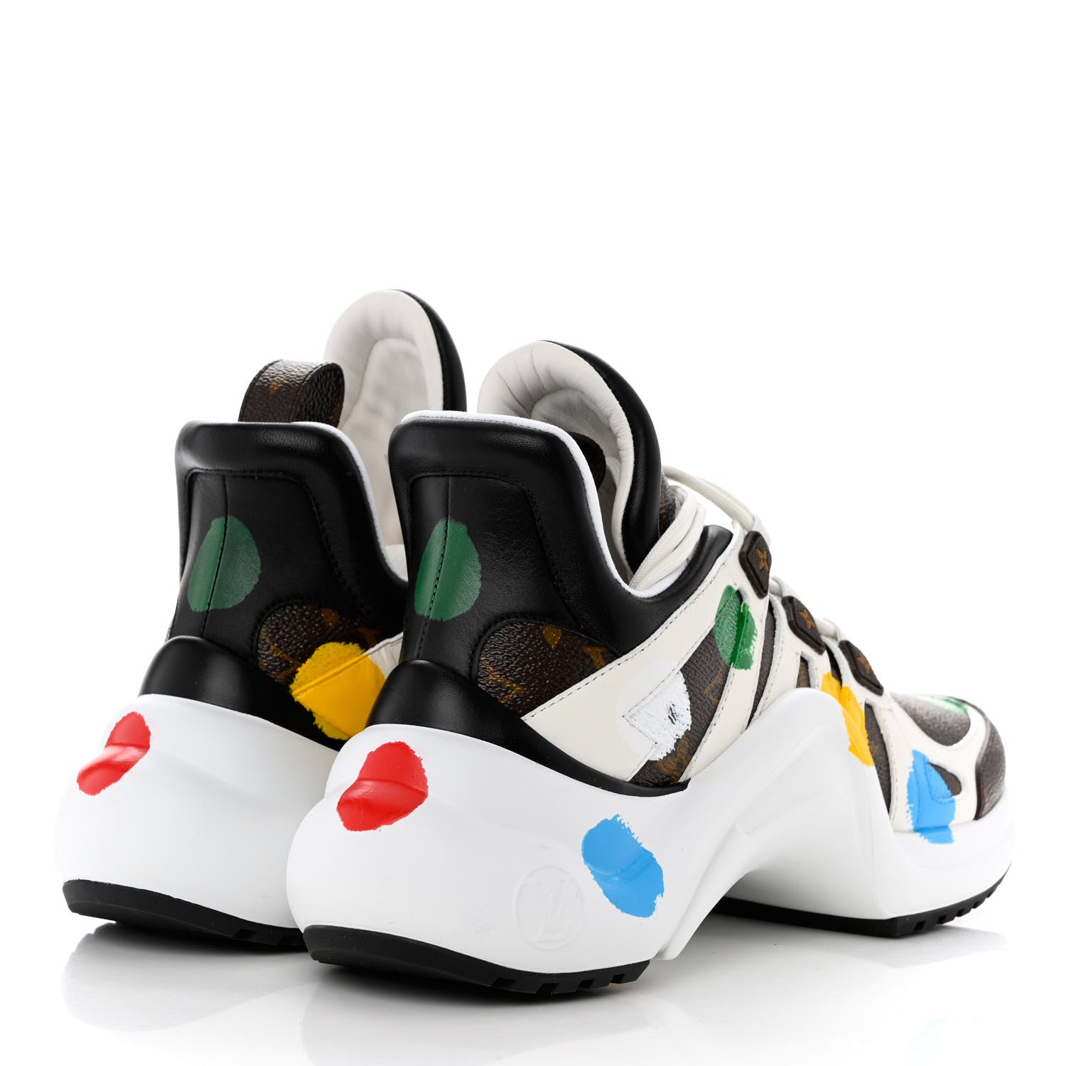 Louis Vuitton X YAYOI KUSUMA Calfskin Dots Monogram Archlight Sneakers 39 White 4 of 8