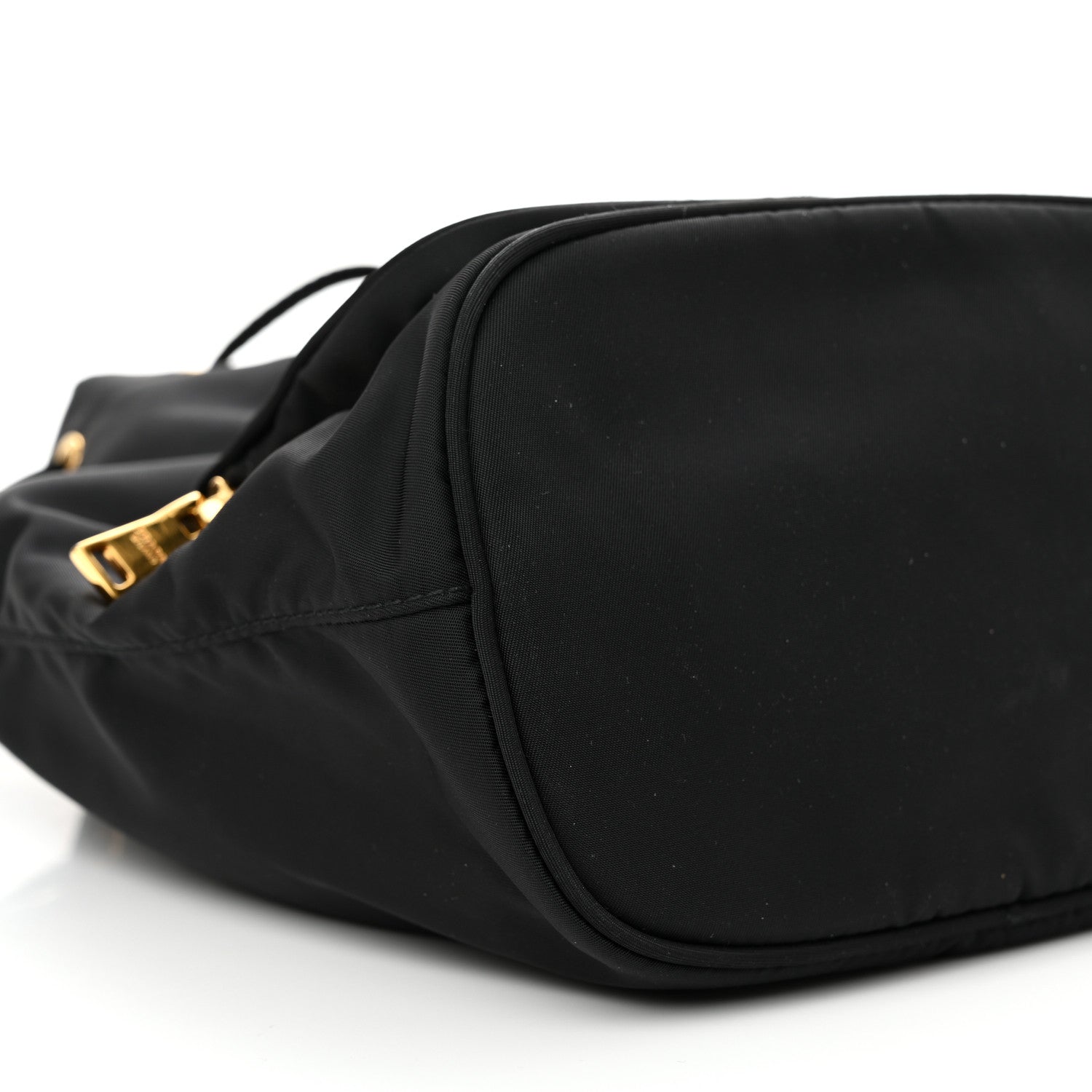 Prada Saffiano Tessuto Nylon Mini Bucket Crossbody Bag Black 10 of 12