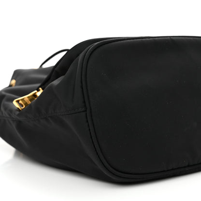 Prada Saffiano Tessuto Nylon Mini Bucket Crossbody Bag Black 10 of 12