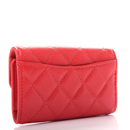 Chanel Caviar Quilted Classic 4 Key Holder Wallet Red 3 of 9