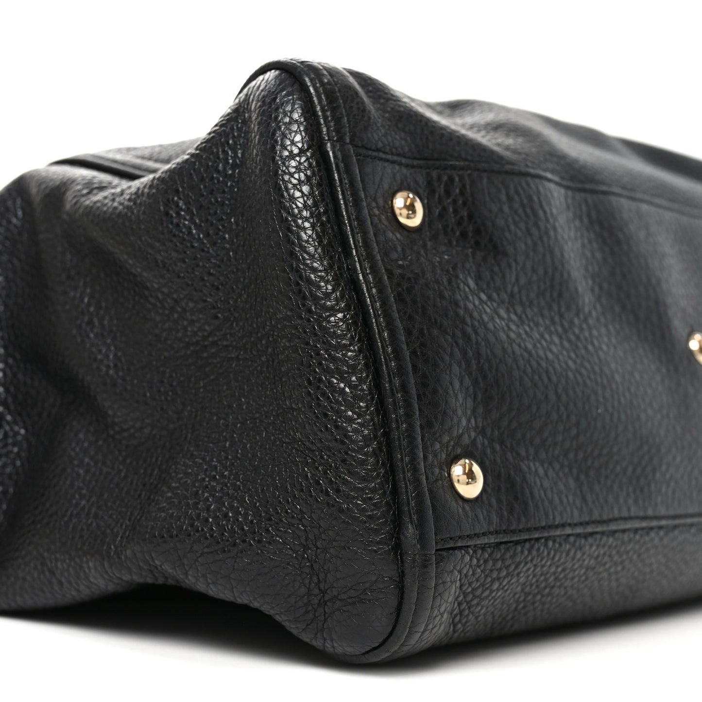 Pebbled Calfskin Medium Soho Shoulder Bag Black