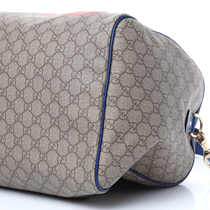 Gucci GG Plus Monogram Large Boston USA Flag Unicef Duffle Blue 9 of 12