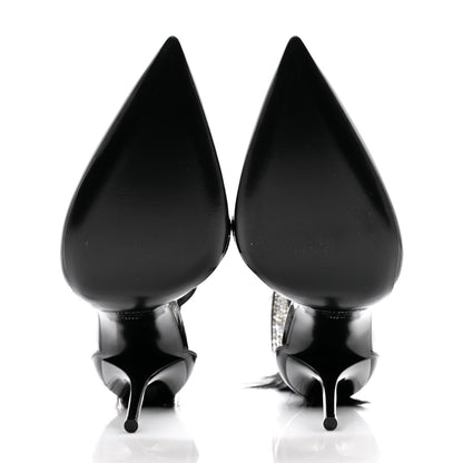Saint Laurent Patent Calfskin Fur Jamie 110 Pumps 38.5 Black 5 of 9