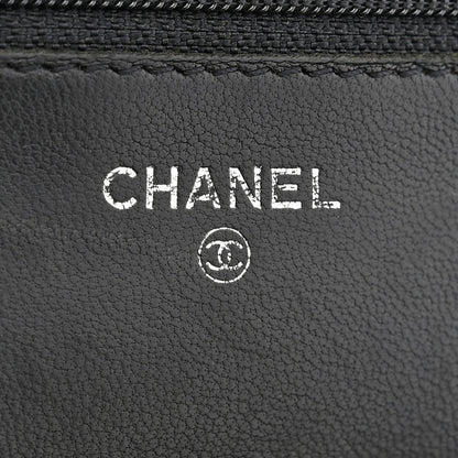 Chanel Lambskin Timeless CC Wallet On Chain WOC Black 6 of 14