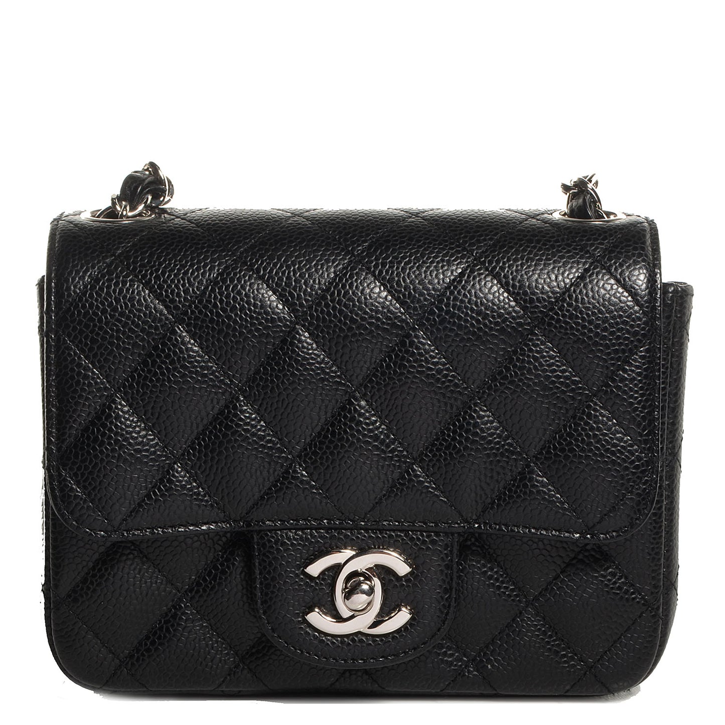 Caviar Quilted Mini Square Flap Black