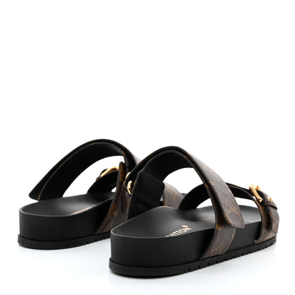 Louis Vuitton Bom Dia Flat Mule Sandals 38 Black 4 of 8