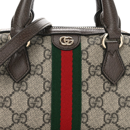 Gucci GG Supreme Monogram Web Mini Ophidia Boston Bag Beige Dark Brown Beige Dark Brown 7 of 10