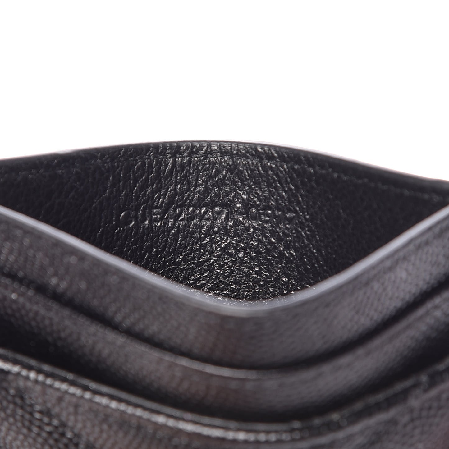 Grain De Poudre Matelasse Chevron Monogram Credit Card Case Black