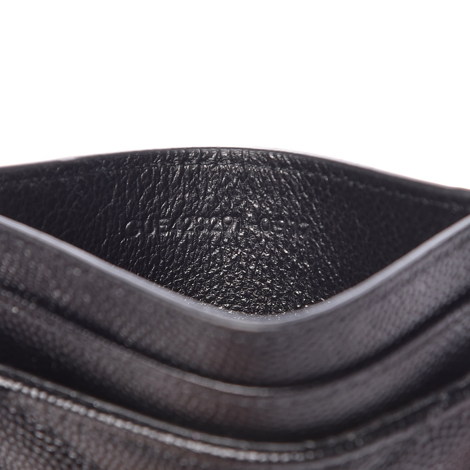 Saint Laurent Grain De Poudre Matelasse Chevron Monogram Credit Card Case Black 7 of 9
