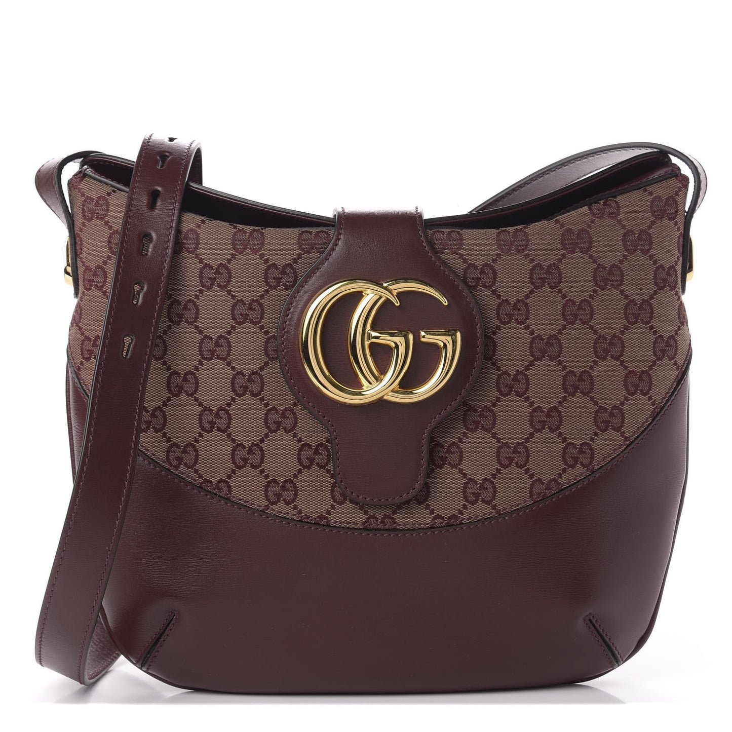 GG Monogram Calfskin Medium Arli Shoulder Bag Sahara Rubino Chardonnay