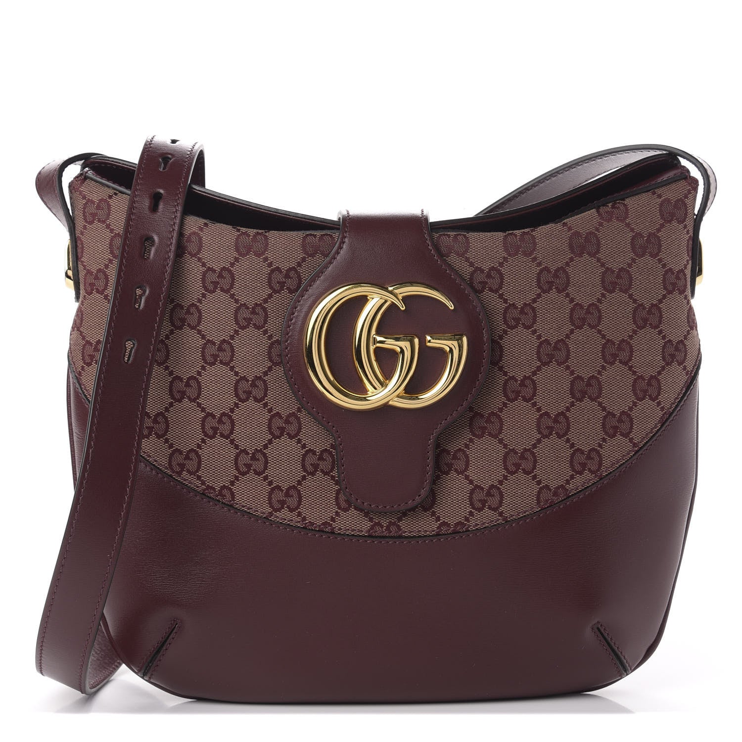 Gucci GG Monogram Calfskin Medium Arli Shoulder Bag Sahara Rubino Chardonnay 1 of 12