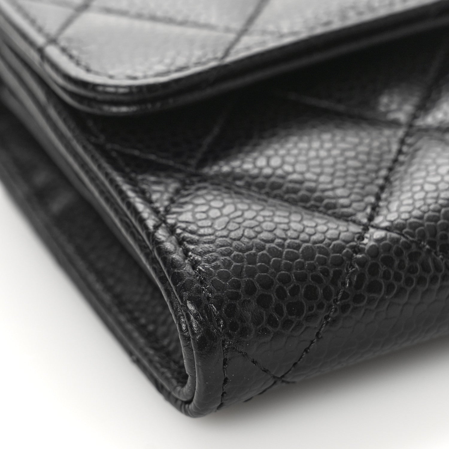 Chanel Caviar Quilted Large Gusset Flap Wallet Black 8 of 10