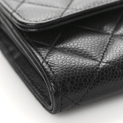 Chanel Caviar Quilted Large Gusset Flap Wallet Black 8 of 10