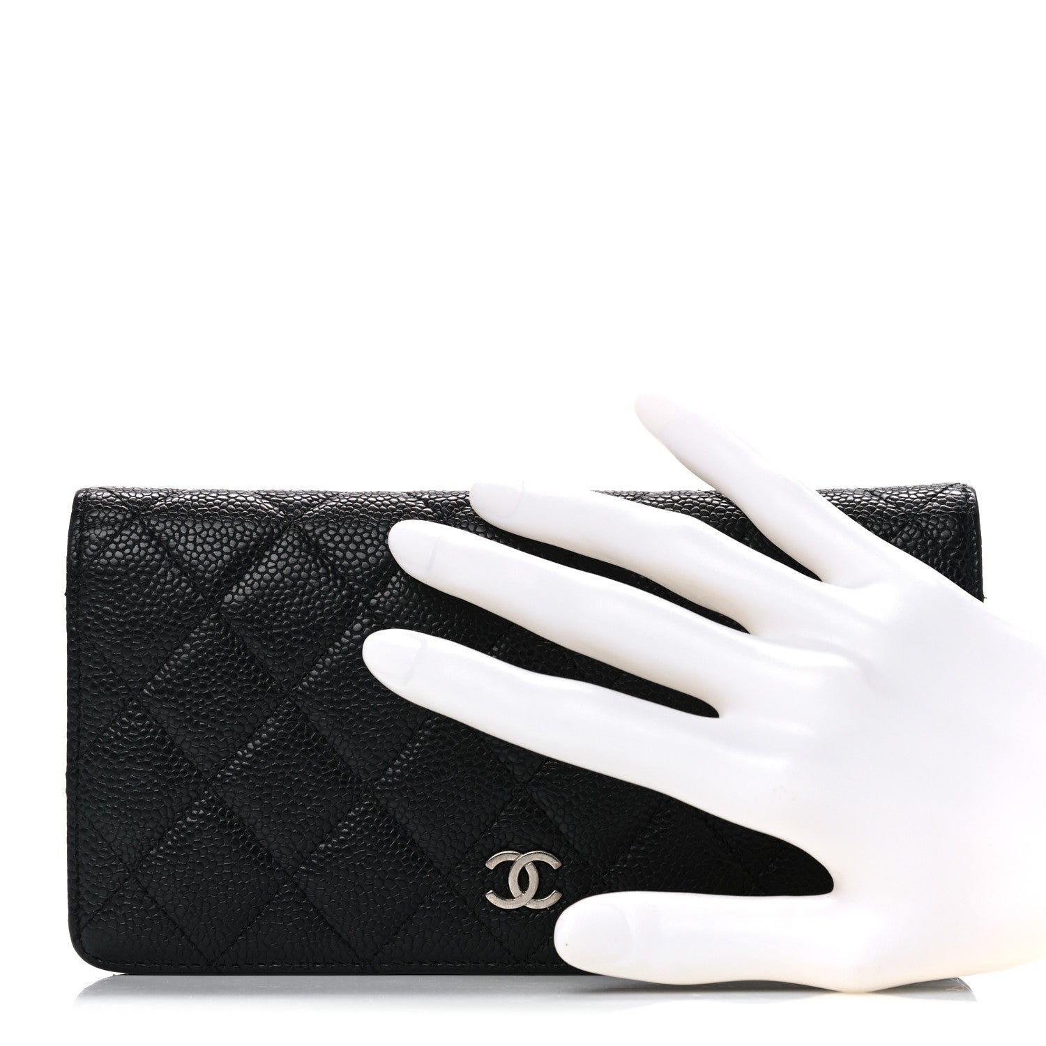 Chanel Caviar Quilted Yen Wallet Black 2 of 13